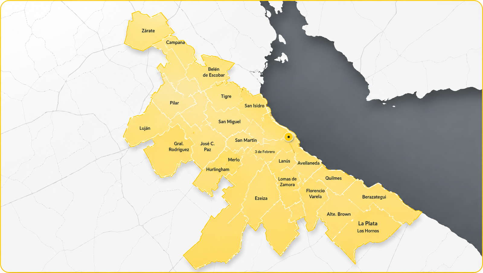 Mapa de cobertura de Logística Lambda
